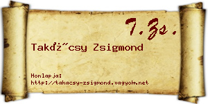 Takácsy Zsigmond névjegykártya